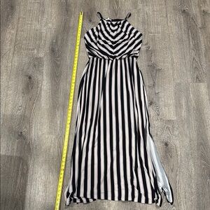 Black and White Striped Maxi Dress